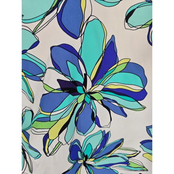 Croft & Barrow Womens Sz 18W Swimsuit Tankini Top Bright Floral Print Blue Green - Picture 6 of 7